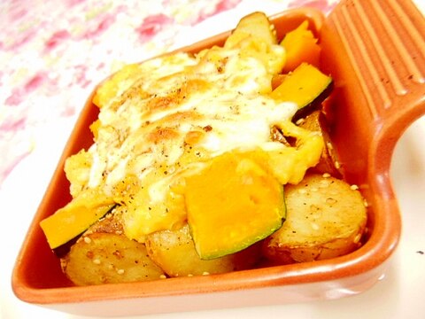 ❤ガリバタ馬鈴薯と南瓜のクリームコーン焼き❤